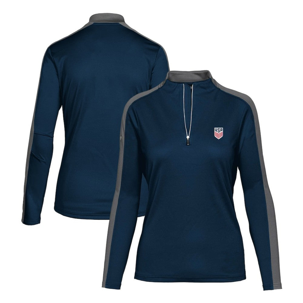 USMNT Levelwear Women's Quarter-Zip Pullover Top Navy - FIFA World CUP