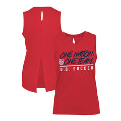 USMNT Levelwear Women's Paisley Chase V-Neck Tank Top Red - FIFA World CUP