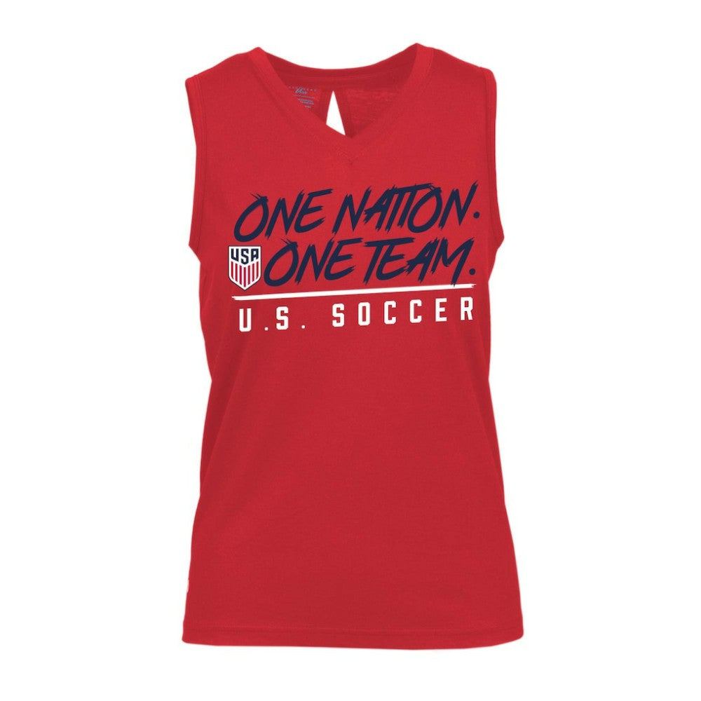 USMNT Levelwear Women's Paisley Chase V-Neck Tank Top Red - FIFA World CUP