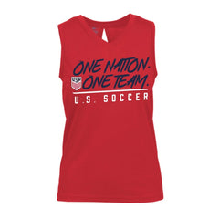 USMNT Levelwear Women's Paisley Chase V-Neck Tank Top Red - FIFA World CUP