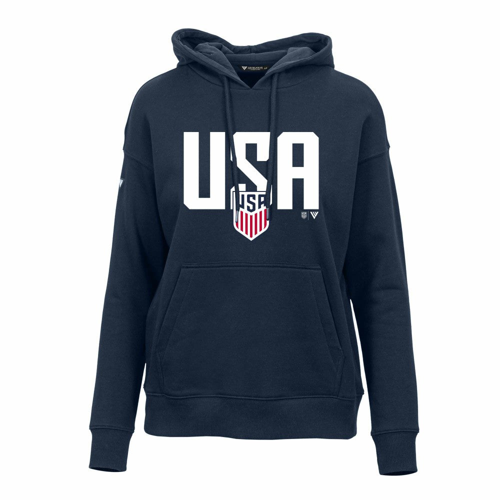 USMNT Levelwear Women's Podium Mascot Pullover Hoodie Navy - FIFA World CUP