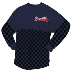 Atlanta Braves Fanatics Women's Checker Print Long Sleeve T-Shirt - MLB