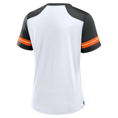 Cincinnati Bengals Women's Foiled Primary Lace-Up T-Shirt White/Black | Fanatics