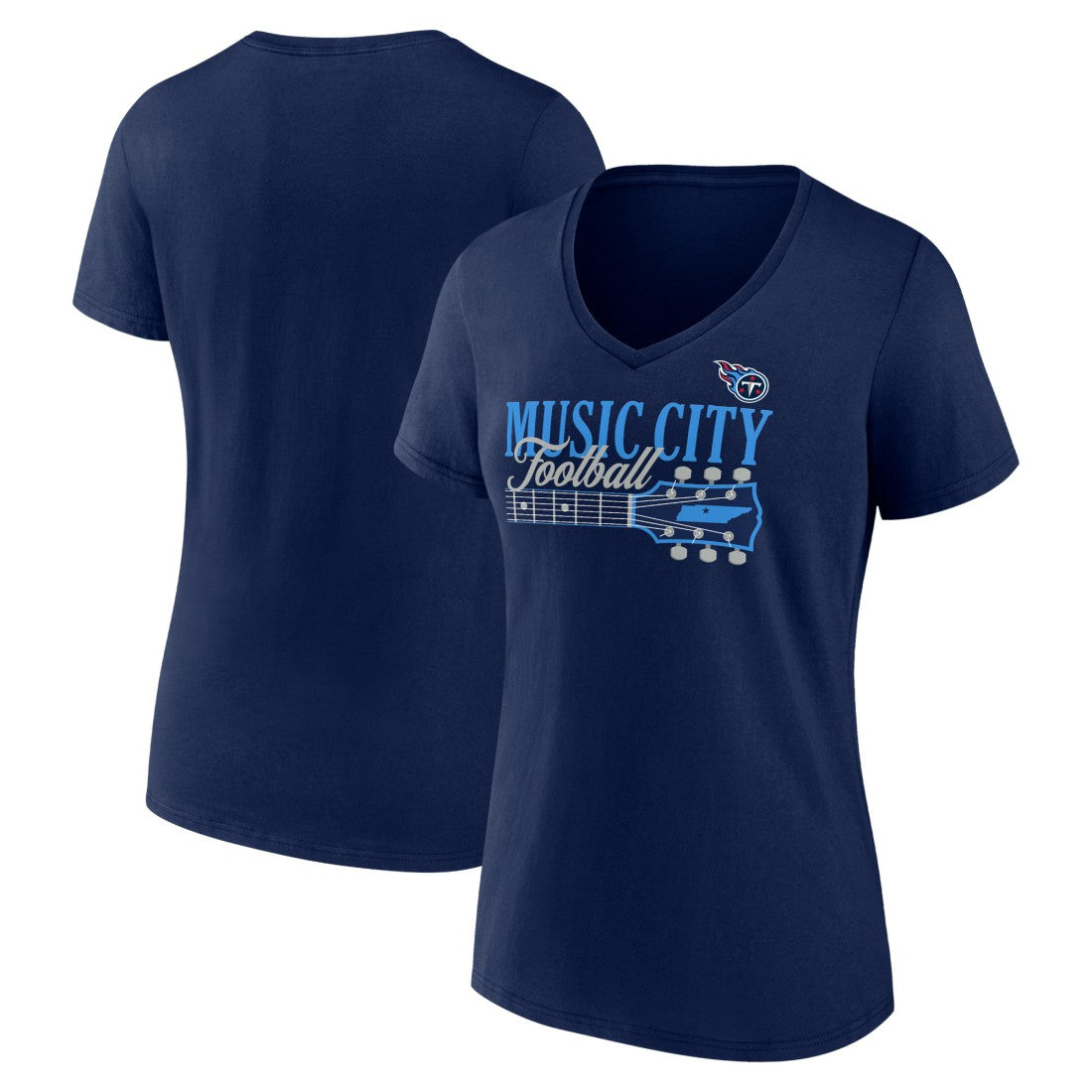 Tennessee Titans Women's Hometown Defensive Stand V-Neck T-Shirt Navy | Fanatics