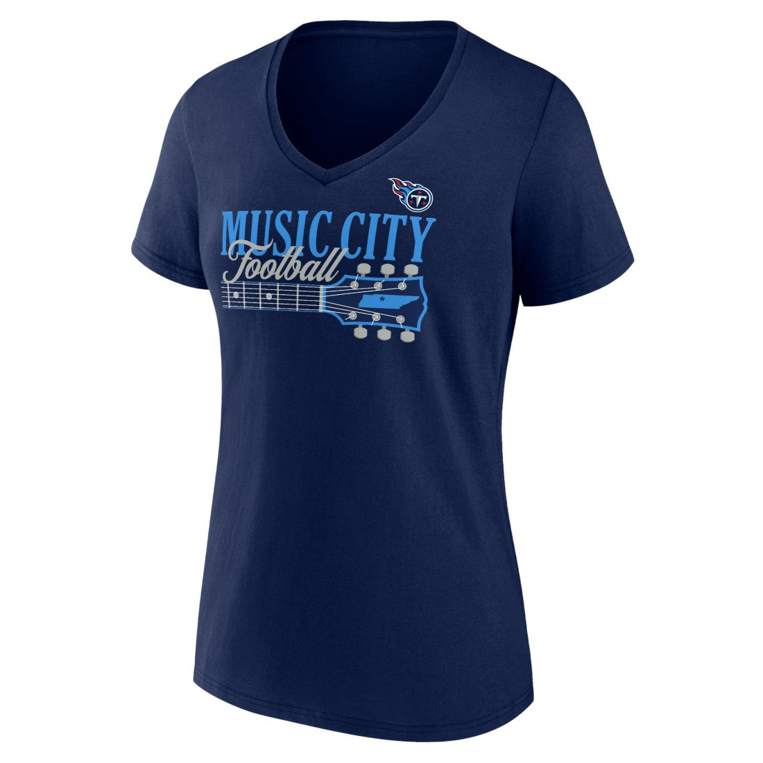 Tennessee Titans Women's Hometown Defensive Stand V-Neck T-Shirt Navy | Fanatics