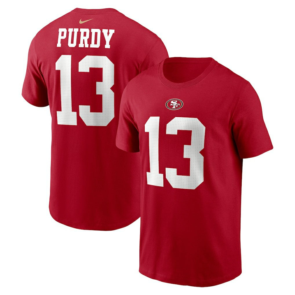 Brock Purdy San Francisco 49ers Player Name & Number T-Shirt Scarlet | Nike for Sale