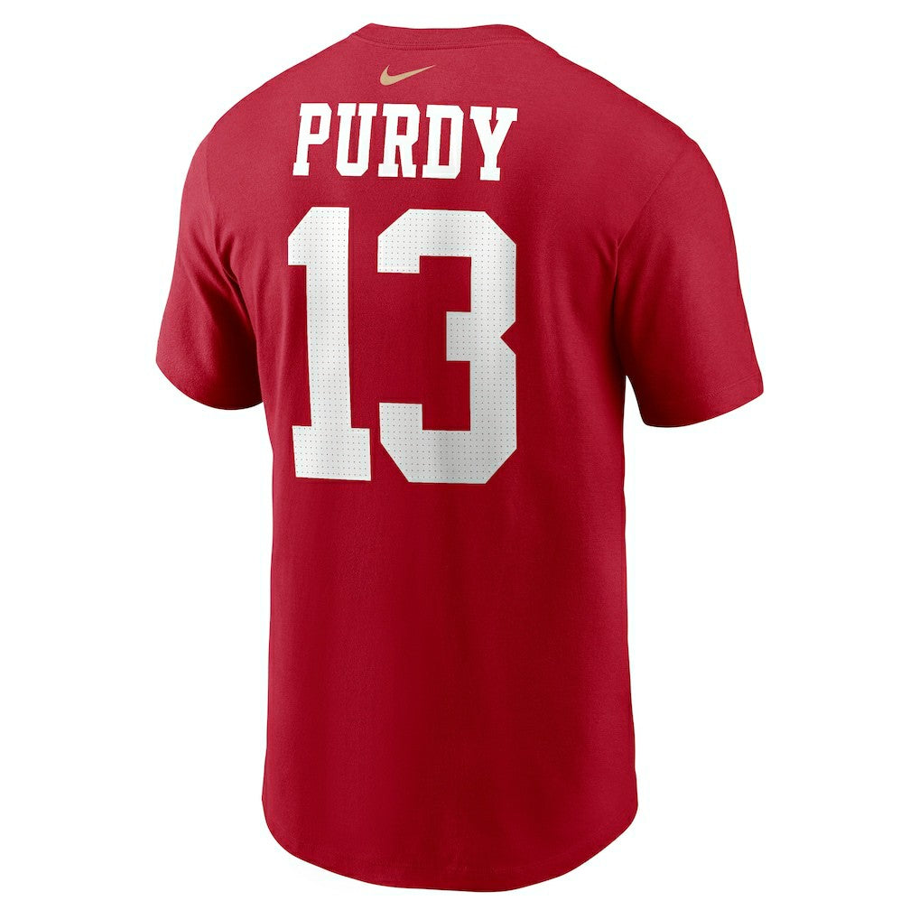 Brock Purdy San Francisco 49ers Player Name & Number T-Shirt Scarlet | Nike for Sale
