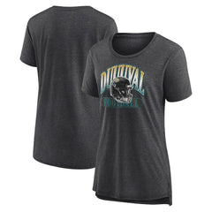Jacksonville Jaguars Women's Our Pastime Tri-Blend T-Shirt Heather Charcoal | Fanatics