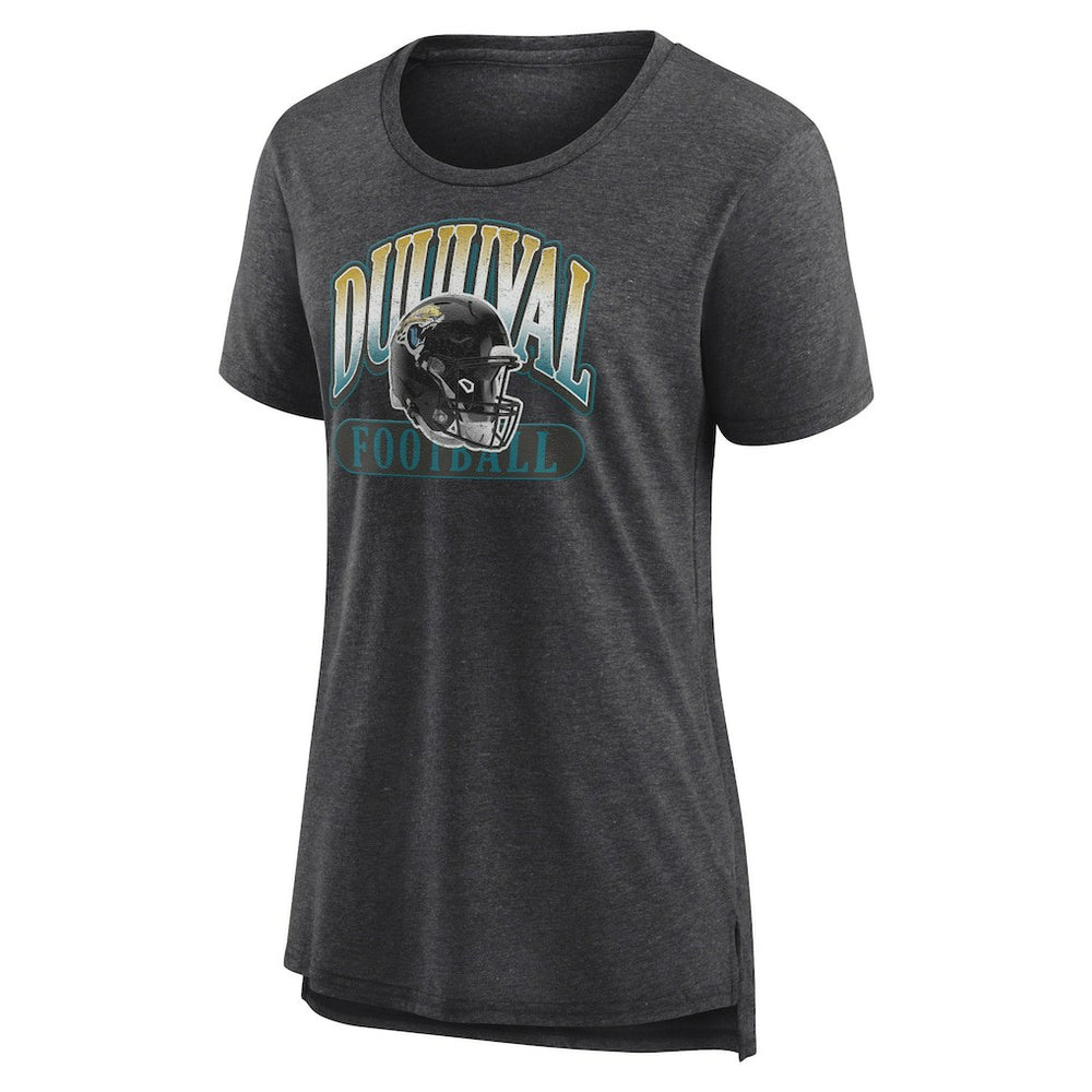 Jacksonville Jaguars Women's Our Pastime Tri-Blend T-Shirt Heather Charcoal | Fanatics