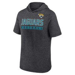 Jacksonville Jaguars Push Short Sleeve Pullover Hoodie Heather Charcoal | Fanatics