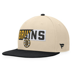 Boston Bruins Fanatics Goalaso Snapback Hat - Cream/Black - NHL