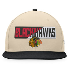Chicago Blackhawks Fanatics Goalaso Snapback Hat - Cream/Black - NHL