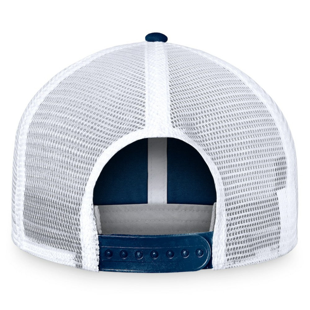 Seattle Kraken Fanatics Free Kick Trucker Adjustable Hat - Deep Sea Blue/White - NHL