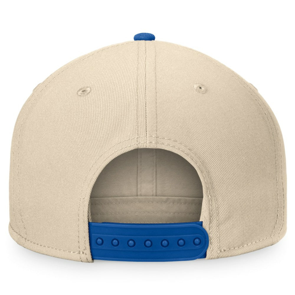 New York Islanders Fanatics Goalaso Snapback Hat - Cream/Royal - NHL