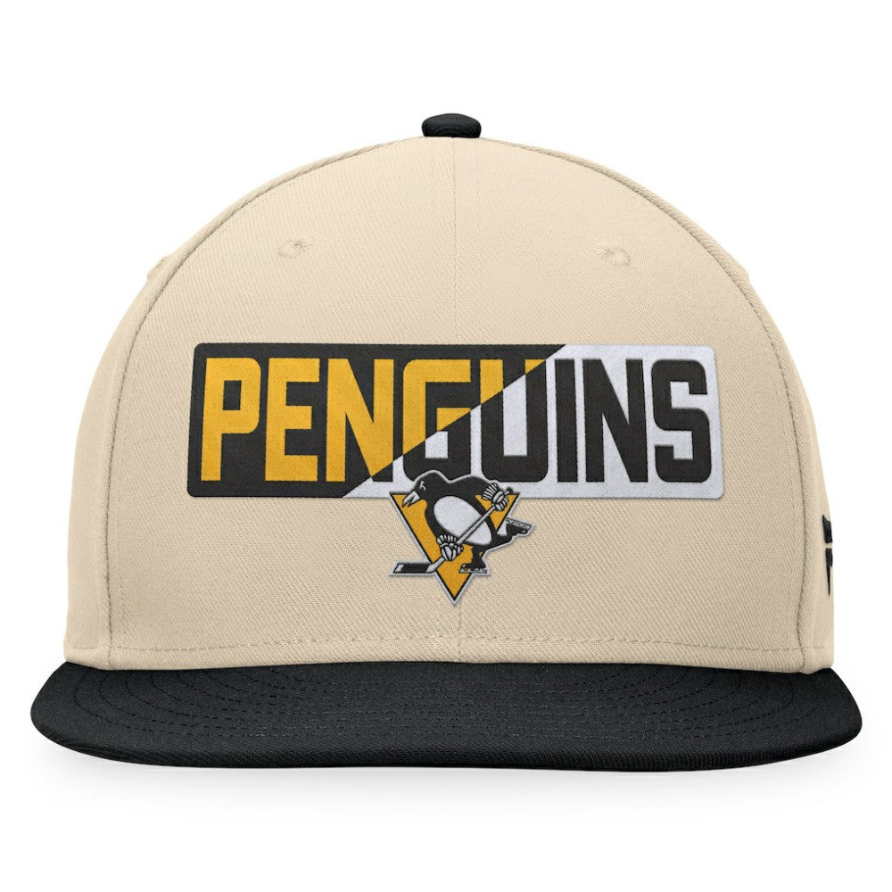 Pittsburgh Penguins Fanatics Goalaso Snapback Hat - Cream/Black - NHL