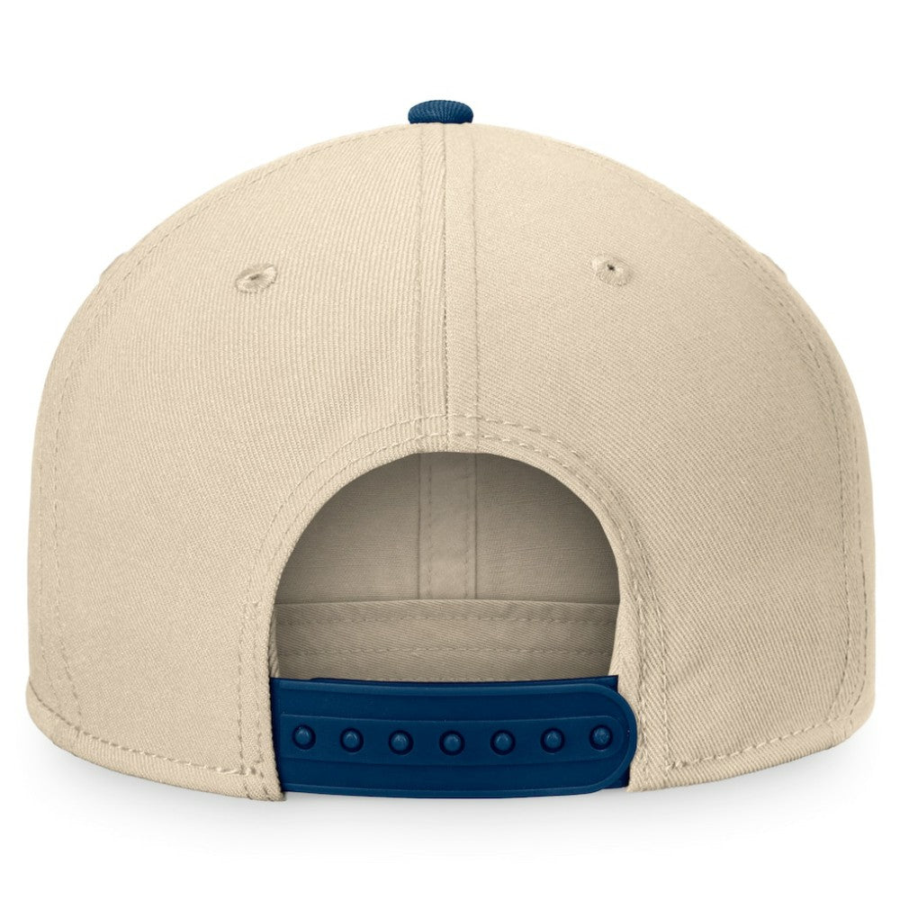 Seattle Kraken Fanatics Goalaso Snapback Hat - Cream/Deep Sea Blue - NHL