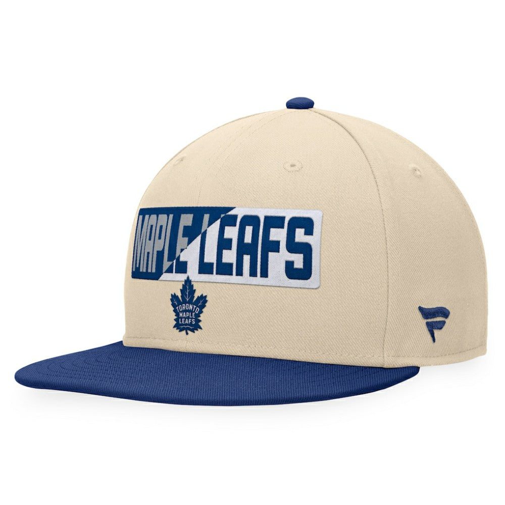 Toronto Maple Leafs Fanatics Goalaso Snapback Hat - Cream/Blue - NHL