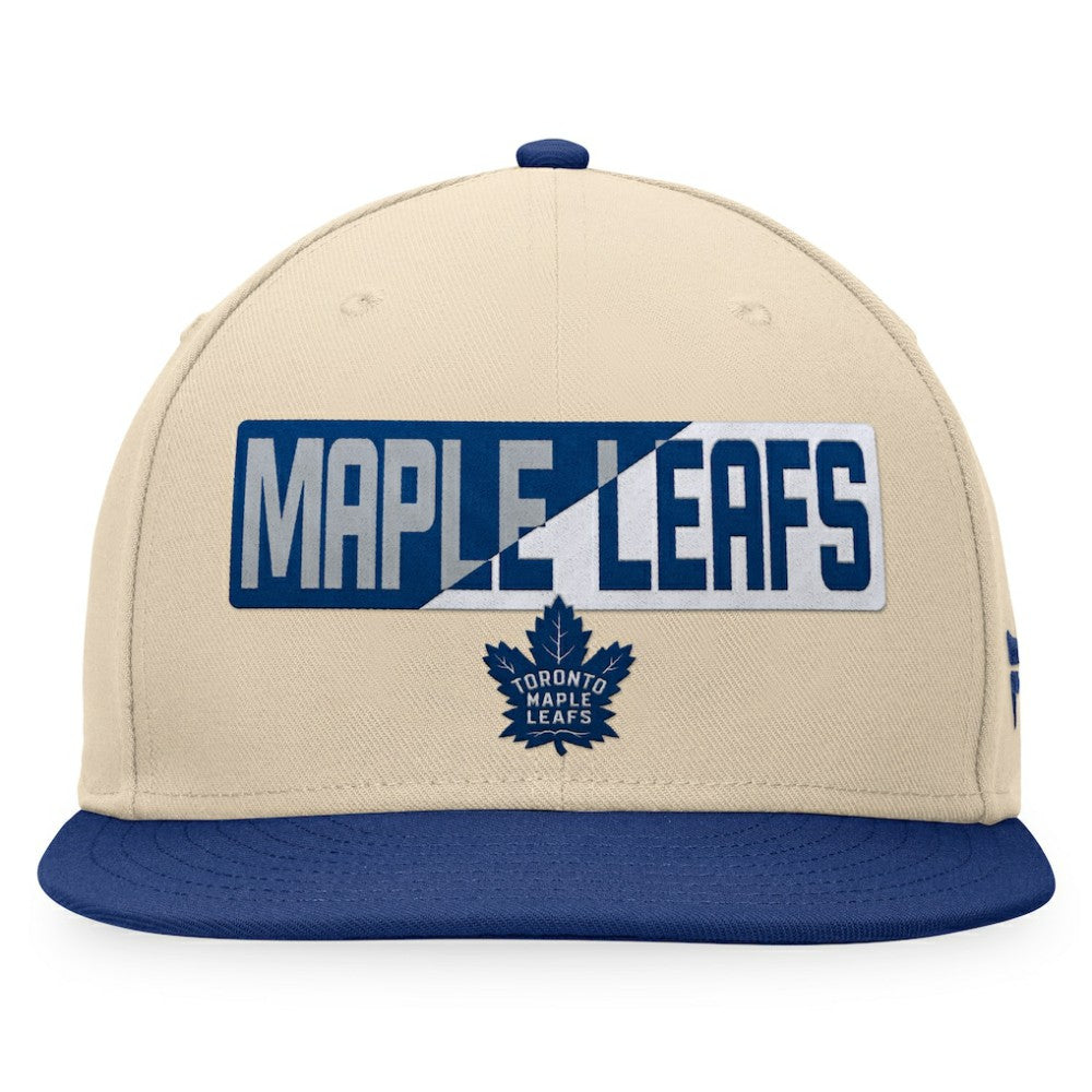 Toronto Maple Leafs Fanatics Goalaso Snapback Hat - Cream/Blue - NHL