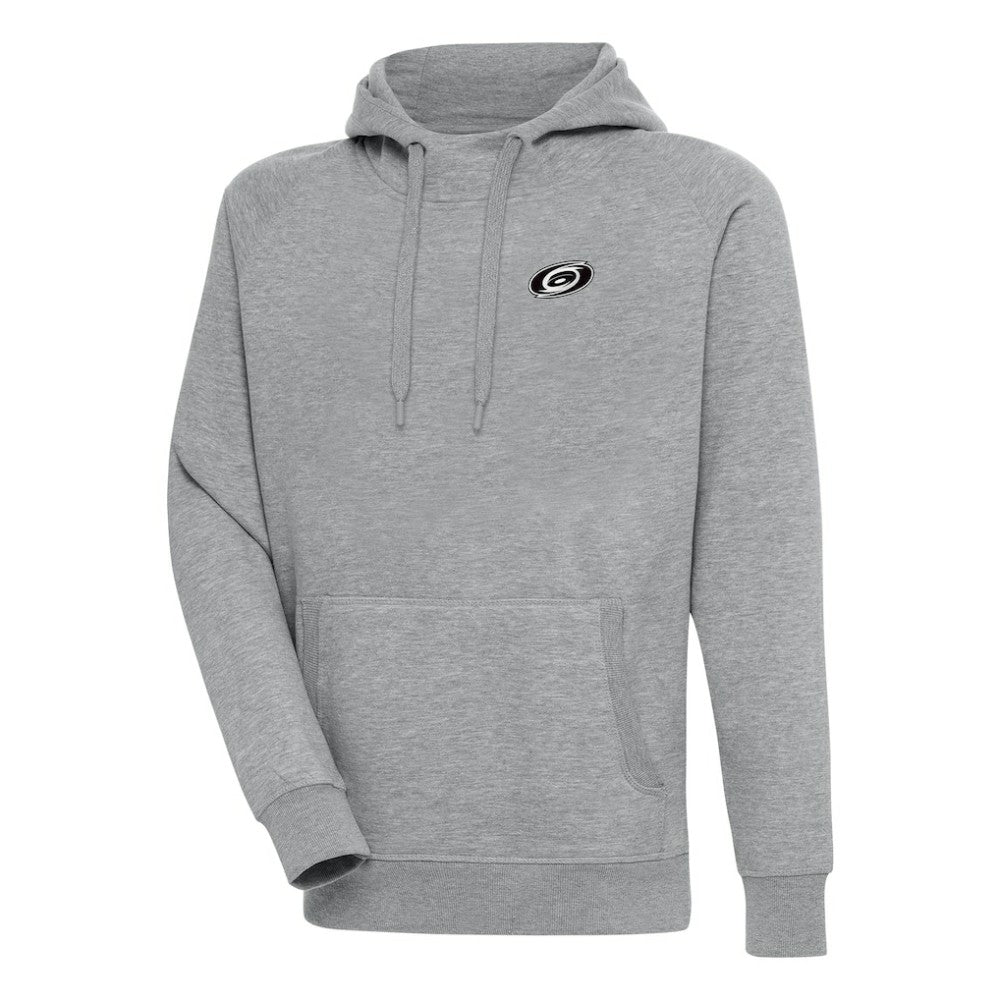 Carolina Hurricanes Antigua Metallic Logo Victory Pullover Hoodie - Heather Gray - NHL