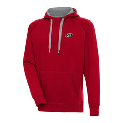 Carolina Hurricanes Antigua Metallic Logo Victory Pullover Hoodie - Red - NHL