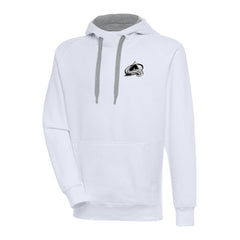 Colorado Avalanche Antigua Metallic Logo Victory Pullover Hoodie - White - NHL