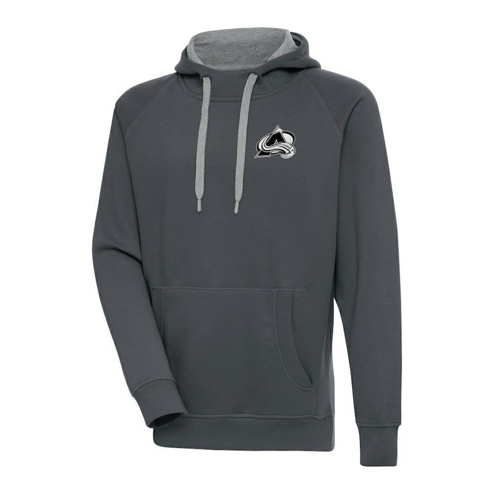 Colorado Avalanche Antigua Metallic Logo Victory Pullover Hoodie - Charcoal - NHL