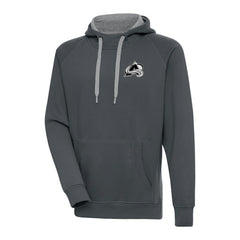Colorado Avalanche Antigua Metallic Logo Victory Pullover Hoodie - Charcoal - NHL