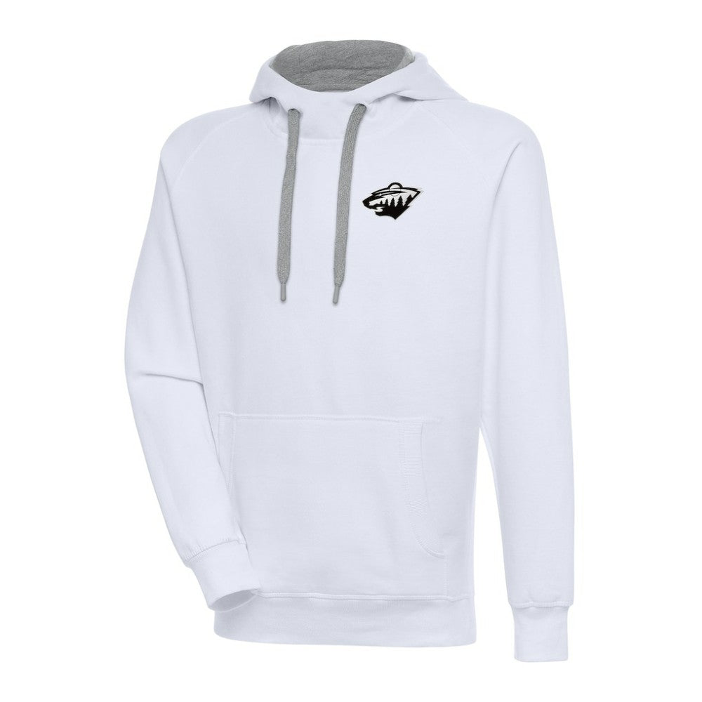 Minnesota Wild Antigua Metallic Logo Victory Pullover Hoodie - White - NHL