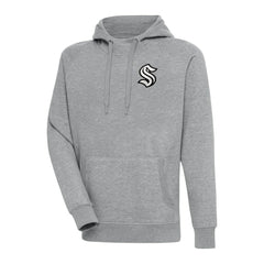 Seattle Kraken Antigua Metallic Logo Victory Pullover Hoodie - Heather Gray - NHL