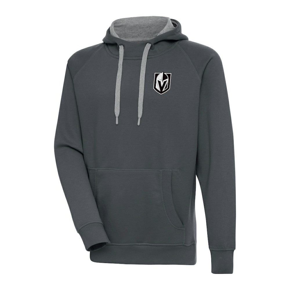 Vegas Golden Knights Antigua Metallic Logo Victory Pullover Hoodie - Charcoal - NHL