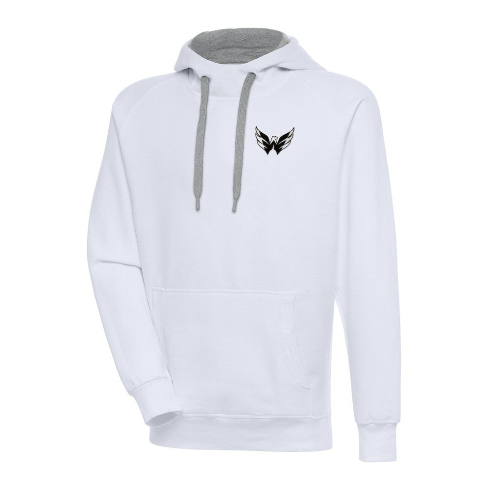 Washington Capitals Antigua Metallic Logo Victory Pullover Hoodie - White - NHL