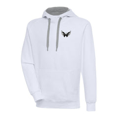 Washington Capitals Antigua Metallic Logo Victory Pullover Hoodie - White - NHL