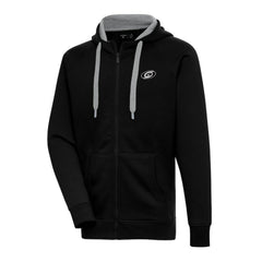Carolina Hurricanes Antigua Metallic Logo Victory Full-Zip Hoodie - Black - NHL