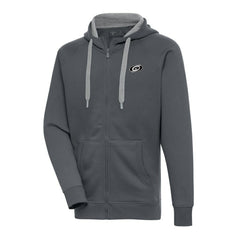 Carolina Hurricanes Antigua Metallic Logo Victory Full-Zip Hoodie - Charcoal - NHL
