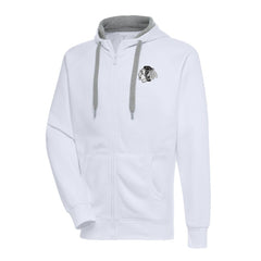 Chicago Blackhawks Antigua Metallic Logo Victory Full-Zip Hoodie - White - NHL