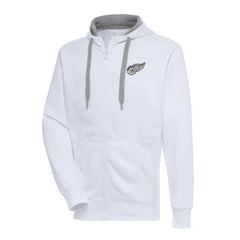 Detroit Red Wings Antigua Metallic Logo Victory Full-Zip Hoodie - White - NHL