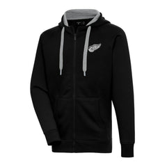 Detroit Red Wings Antigua Metallic Logo Victory Full-Zip Hoodie - Black - NHL