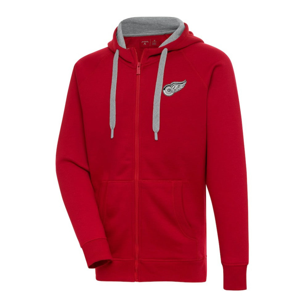 Detroit Red Wings Antigua Metallic Logo Victory Full-Zip Hoodie - Red - NHL