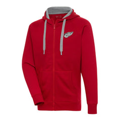 Detroit Red Wings Antigua Metallic Logo Victory Full-Zip Hoodie - Red - NHL