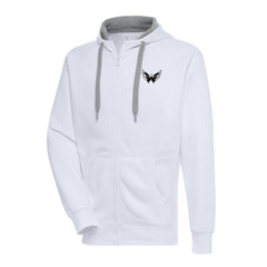 Washington Capitals Antigua Metallic Logo Victory Full-Zip Hoodie - White - NHL