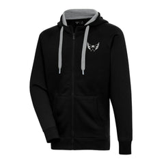 Washington Capitals Antigua Metallic Logo Victory Full-Zip Hoodie - Black - NHL