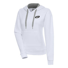Carolina Hurricanes Antigua Women's Metallic Logo Victory Pullover Hoodie - White - NHL