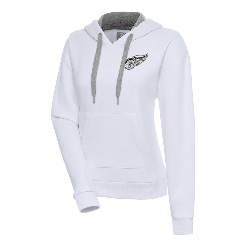 Detroit Red Wings Antigua Women's Metallic Logo Victory Pullover Hoodie - White - NHL