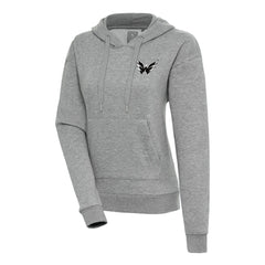Washington Capitals Antigua Women's Metallic Logo Victory Pullover Hoodie - Heather Gray - NHL