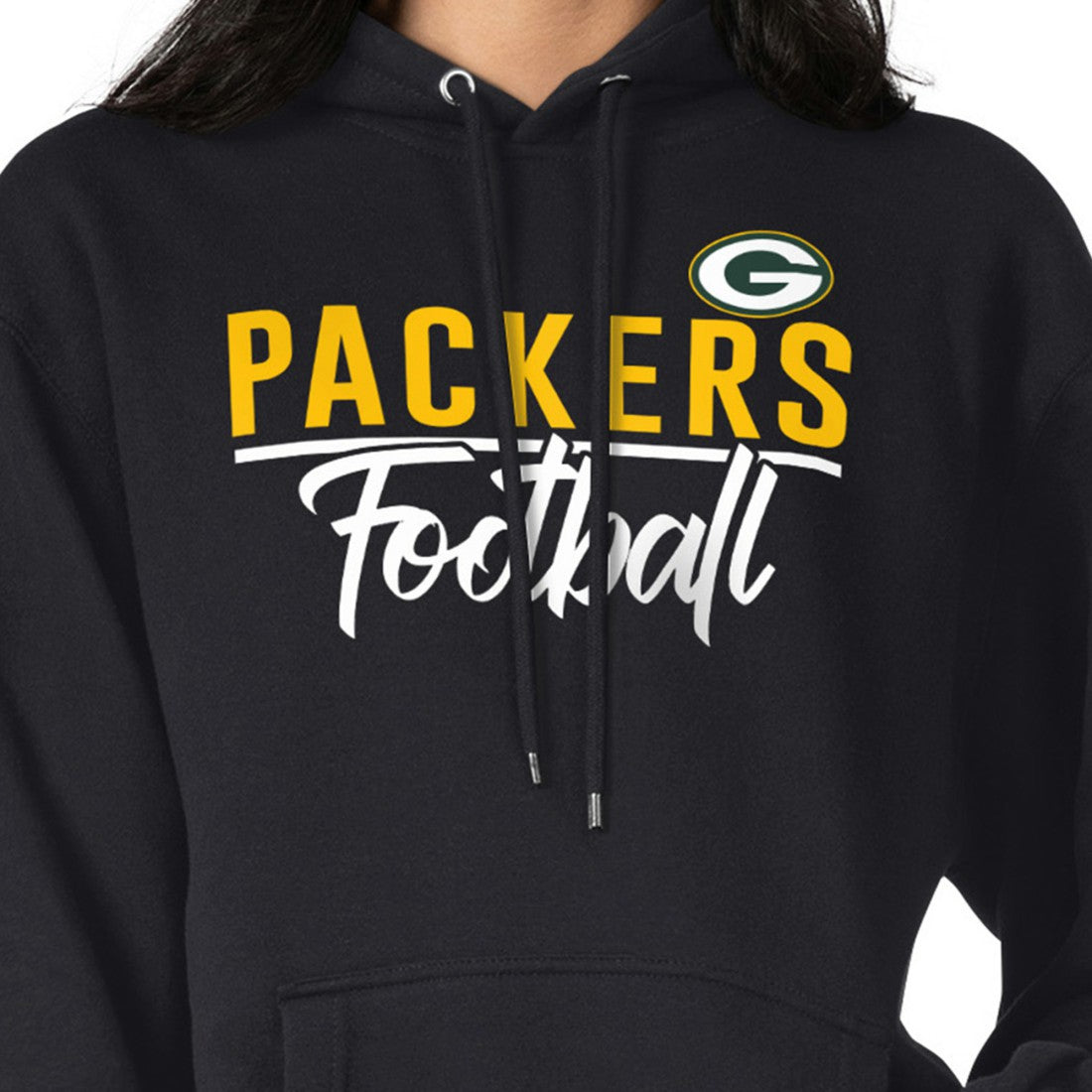 Green Bay Packers G-III 4Her by Carl Banks Women's Graphic Fleece Pullover Hoodie Black | NFL