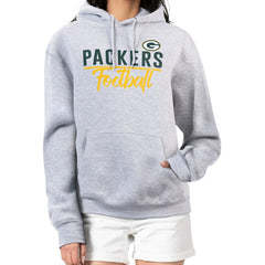 Green Bay Packers G-III 4Her by Carl Banks Women's Graphic Fleece Pullover Hoodie Heather Gray | NFL