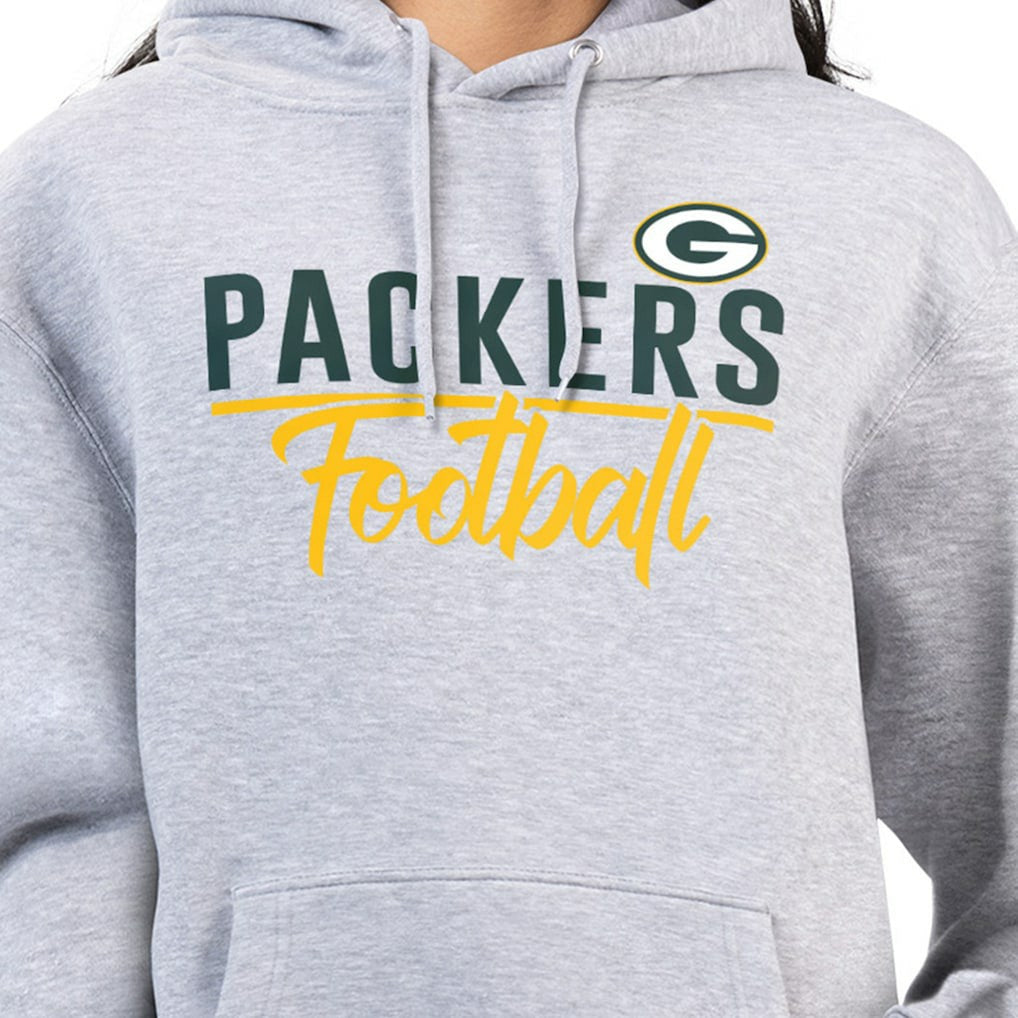 Green Bay Packers G-III 4Her by Carl Banks Women's Graphic Fleece Pullover Hoodie Heather Gray | NFL