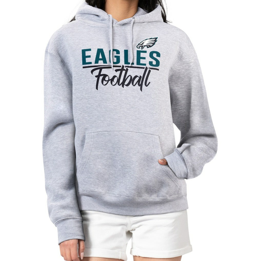 Philadelphia Eagles G-III 4Her by Carl Banks Women's Graphic Fleece Pullover Hoodie Heather Gray | NFL