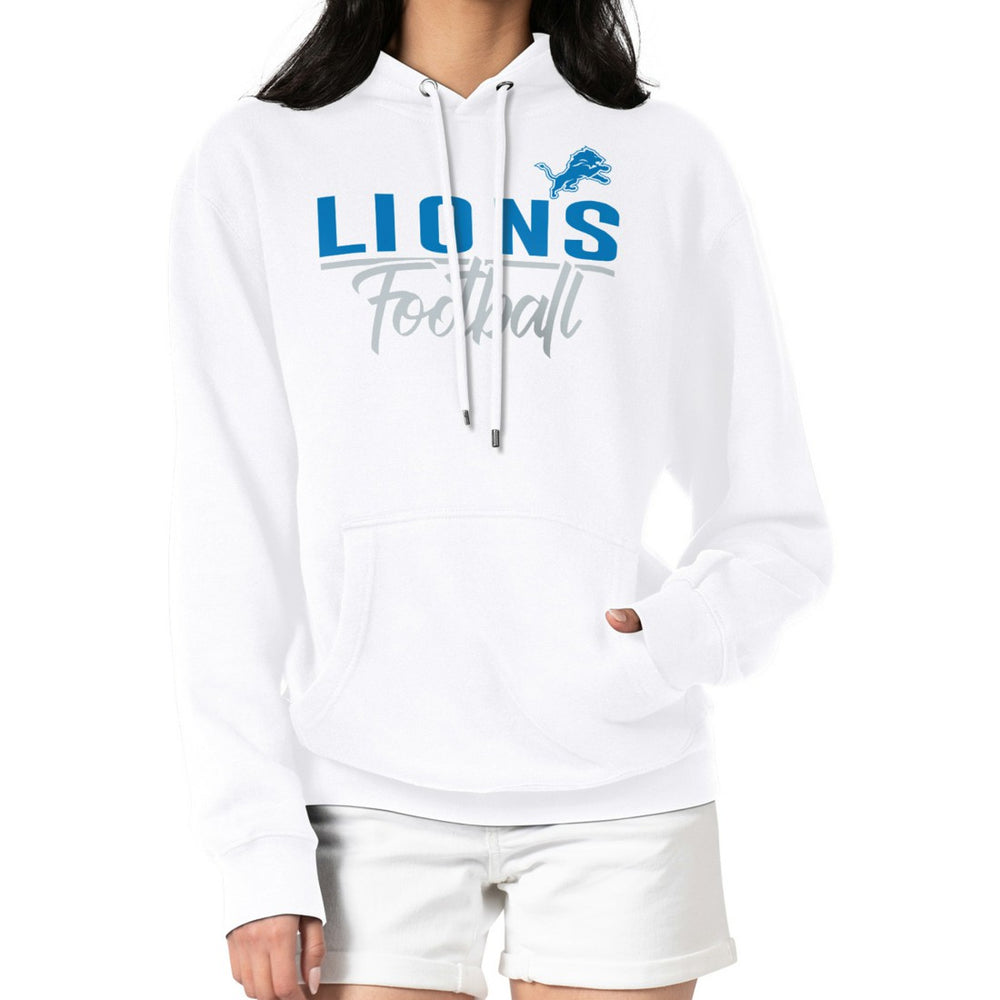 Detroit Lions G-III 4Her by Carl Banks Women's Graphic Fleece Pullover Hoodie White | NFL