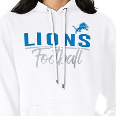 Detroit Lions G-III 4Her by Carl Banks Women's Graphic Fleece Pullover Hoodie White | NFL